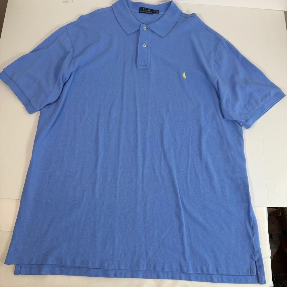 Polo Ralph Lauren Classic Fit Polo Shirt 2XLT Blue Cotton Preppy Casual